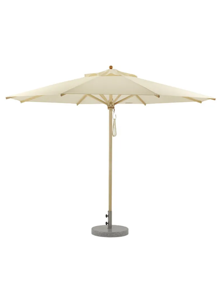 Sonnenschirm Weish�upl Klassik Schirm mit Knick rund Holz Acryl GEDECKT